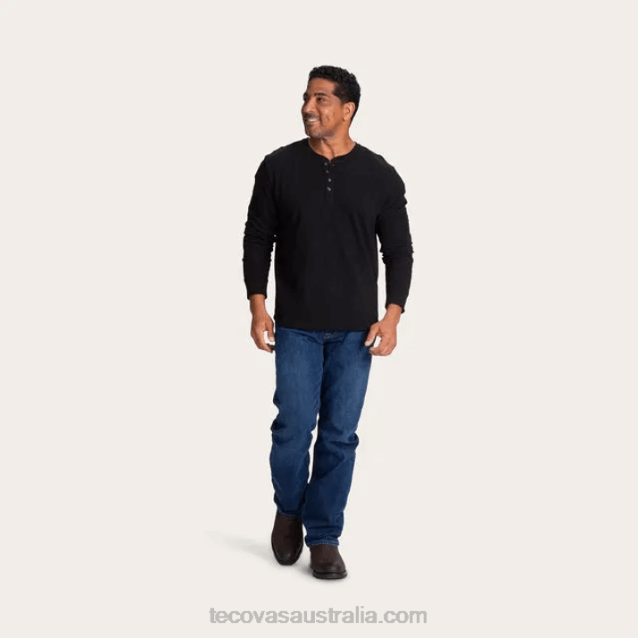 Men Onyx Cotton Slub Henley Tecovas 62NN25