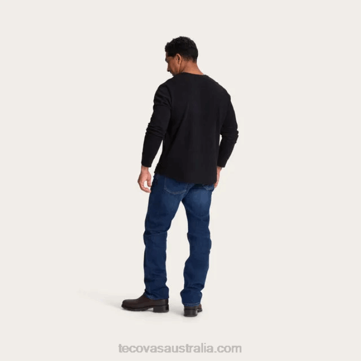 Men Onyx Cotton Slub Henley Tecovas 62NN25