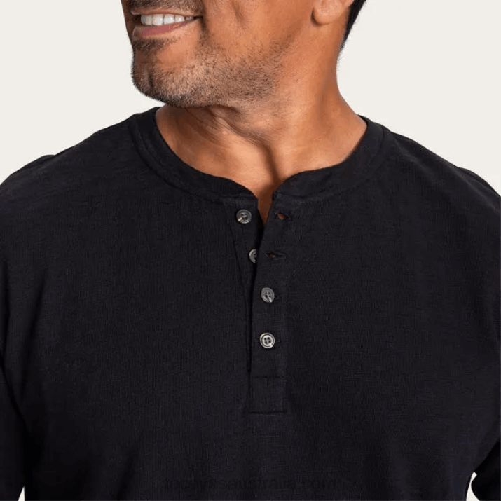 Men Onyx Cotton Slub Henley Tecovas 62NN25