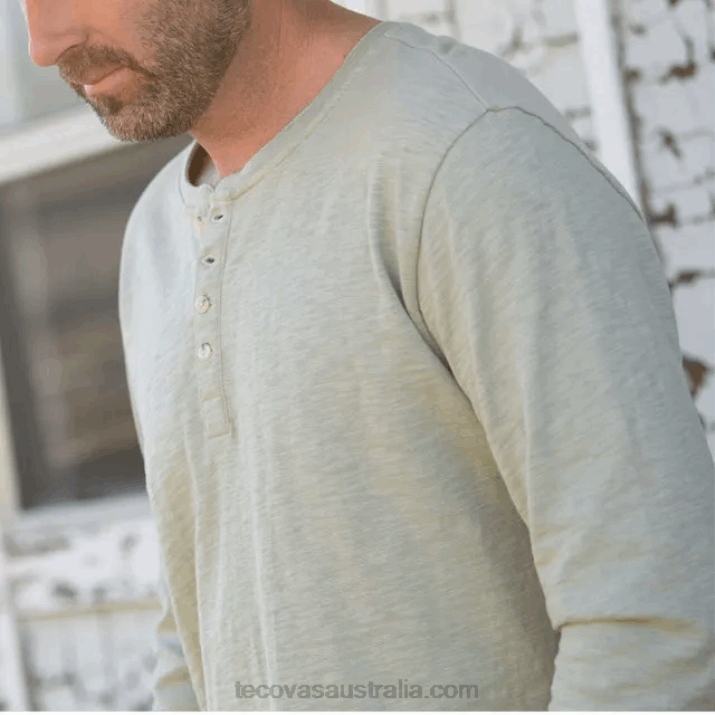 Men Sagebrush Cotton Slub Henley Tecovas 62NN27