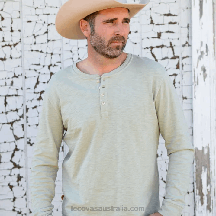 Men Sagebrush Cotton Slub Henley Tecovas 62NN27