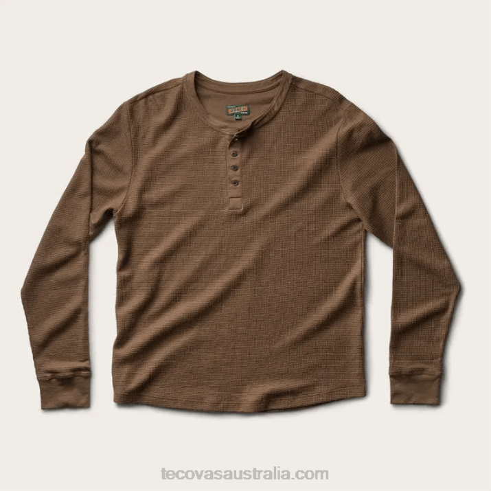 Men Teak Waffle Henley Tecovas 62NN34
