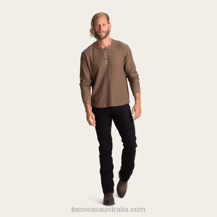 Men Teak Waffle Henley Tecovas 62NN34