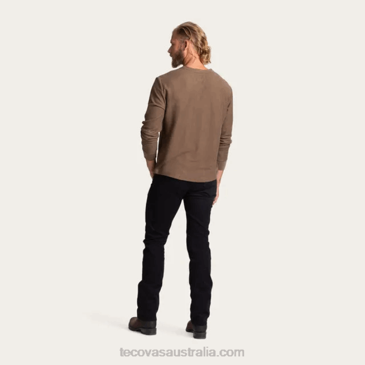 Men Teak Waffle Henley Tecovas 62NN34