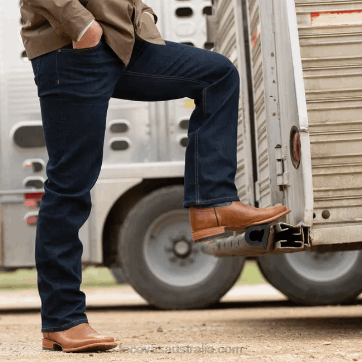 Men New Dark Straight Western Jean Tecovas 62NN55