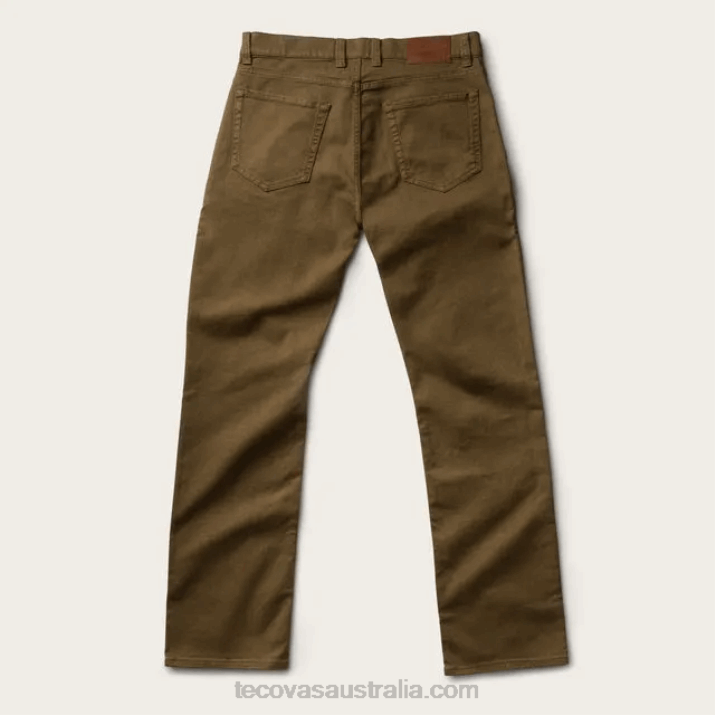Men Olive Five-Pocket Comfort Jean Tecovas 62NN62