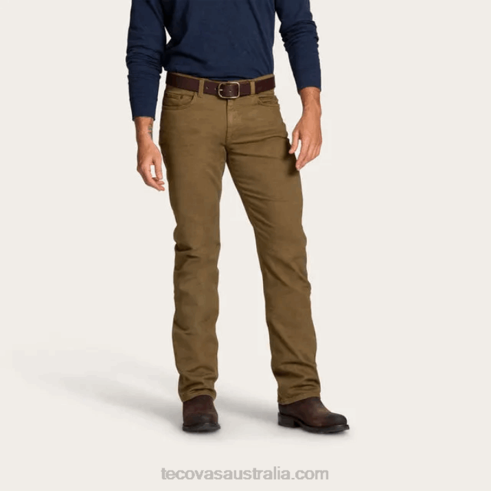 Men Olive Five-Pocket Comfort Jean Tecovas 62NN62