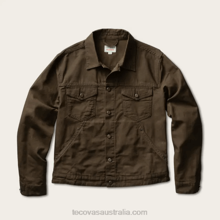 Men Beech Waxed Canvas Trucker Jacket Tecovas 62NN14