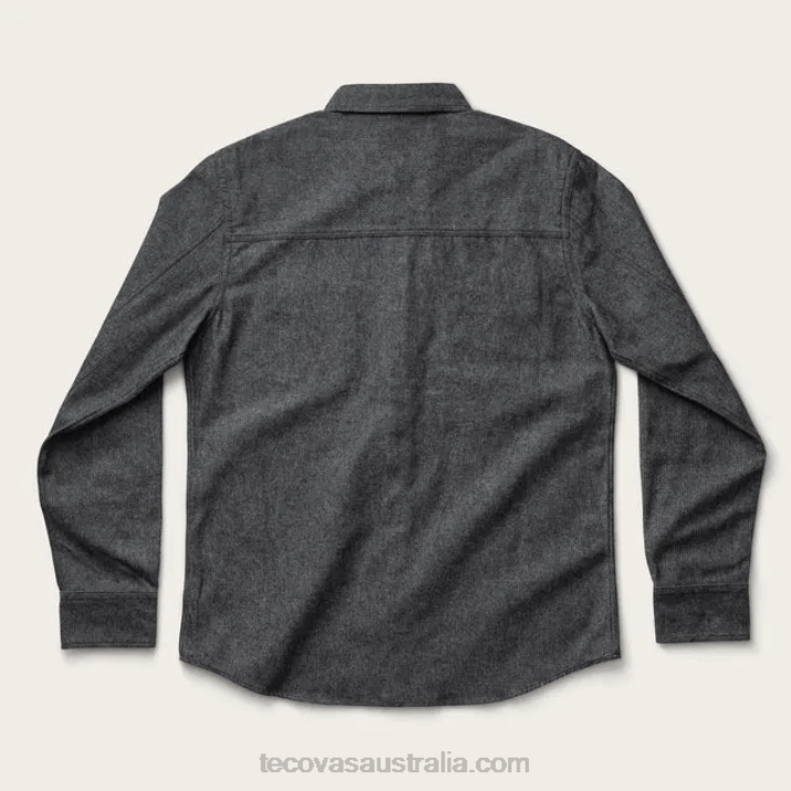 Men Charcoal Heather Flannel Overshirt Tecovas 62NN24