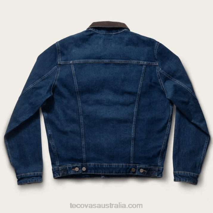 Men Dark Denim Trucker Jacket Tecovas 62NN12