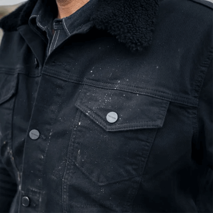 Men Jet Black Overnight Trucker Jacket Tecovas 62NN19