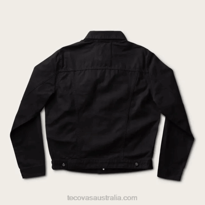 Men Onyx Waxed Canvas Trucker Jacket Tecovas 62NN13