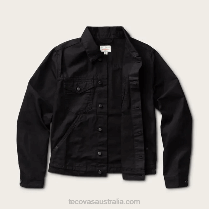 Men Onyx Waxed Canvas Trucker Jacket Tecovas 62NN13