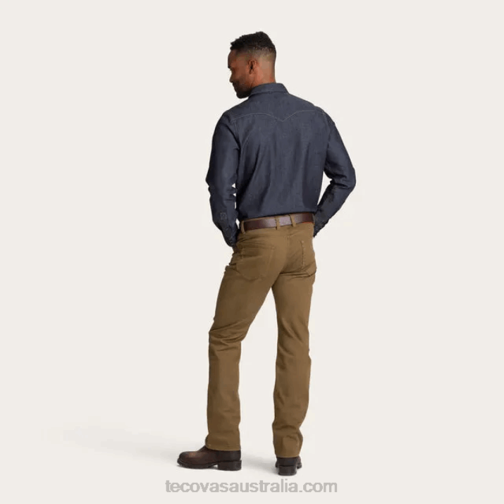 Men Dark Blue Denim Pearl Snap Tecovas 62NN23