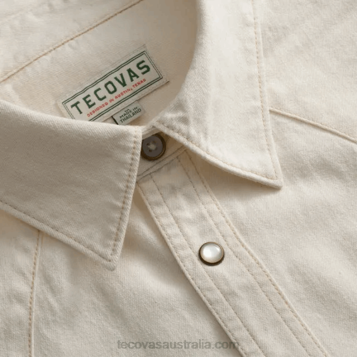 Men Natural Denim Pearl Snap Tecovas 62NN20