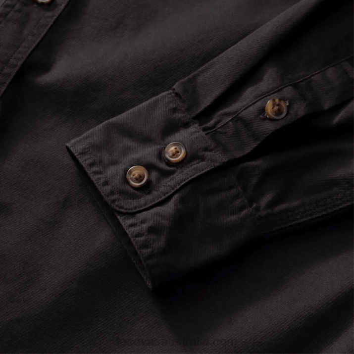 Men Charcoal Cotton Twill Button Down Tecovas 62NN46