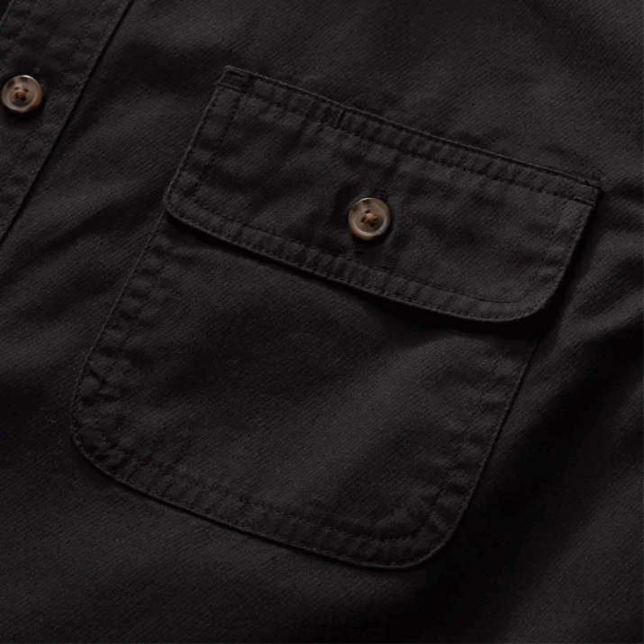 Men Charcoal Cotton Twill Button Down Tecovas 62NN46