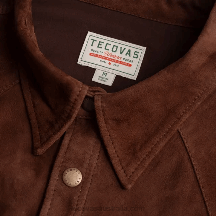 Men Coffee Goat Suede Overshirt Tecovas 62NN11