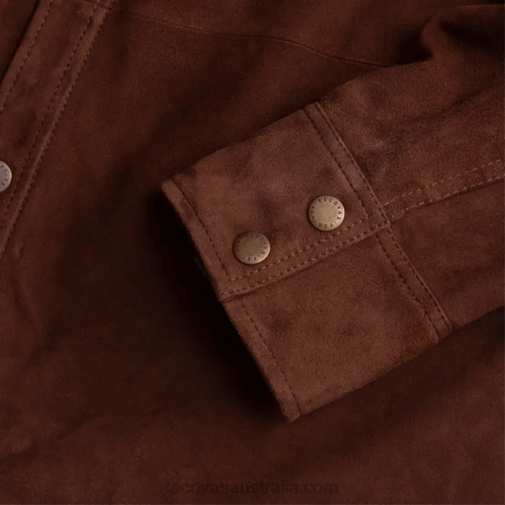 Men Coffee Goat Suede Overshirt Tecovas 62NN11