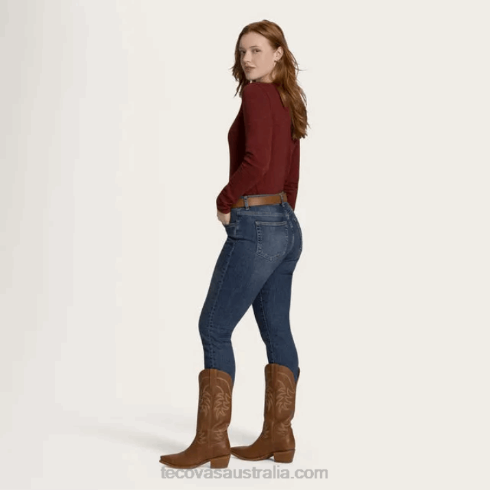 Women Brick Long Sleeve Cotton Slub Henley Tecovas 62NN159