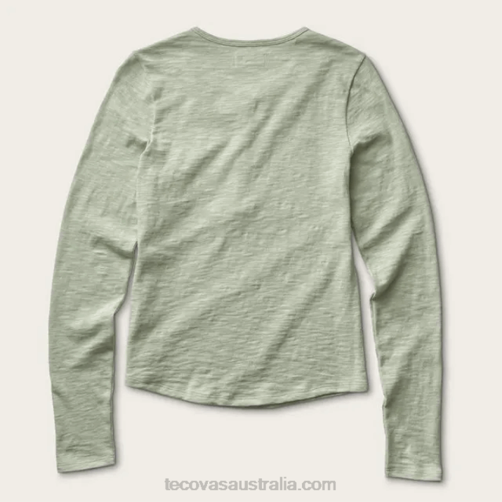 Women Sagebrush Long Sleeve Cotton Slub Henley Tecovas 62NN160