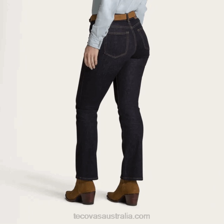 Women Ink Blue High-Rise Straight Jean Tecovas 62NN166
