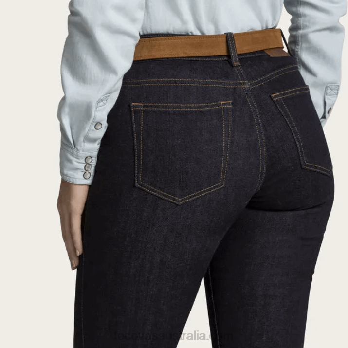 Women Ink Blue High-Rise Straight Jean Tecovas 62NN166