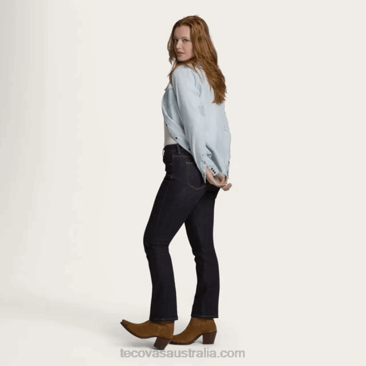 Women Ink Blue High-Rise Straight Jean Tecovas 62NN166