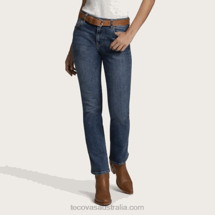 Women River Blue High-Rise Straight Jean Tecovas 62NN167