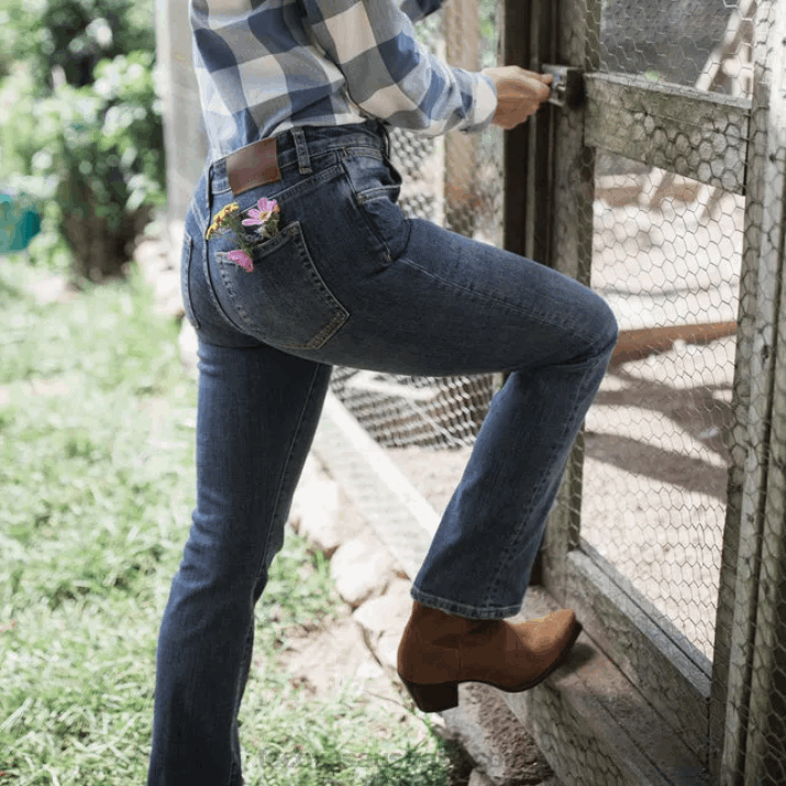 Women River Blue High-Rise Straight Jean Tecovas 62NN167