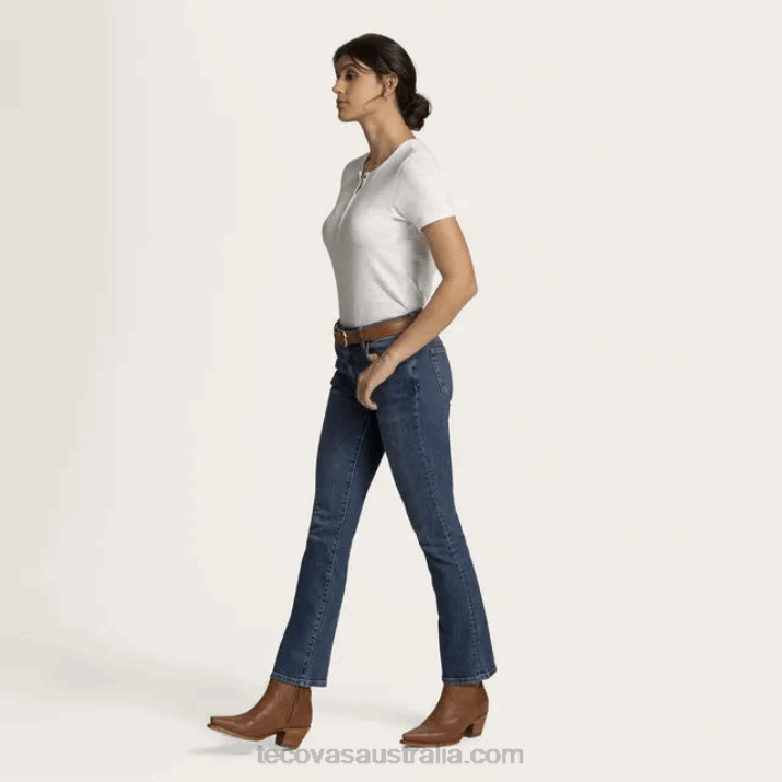 Women River Blue High-Rise Straight Jean Tecovas 62NN167
