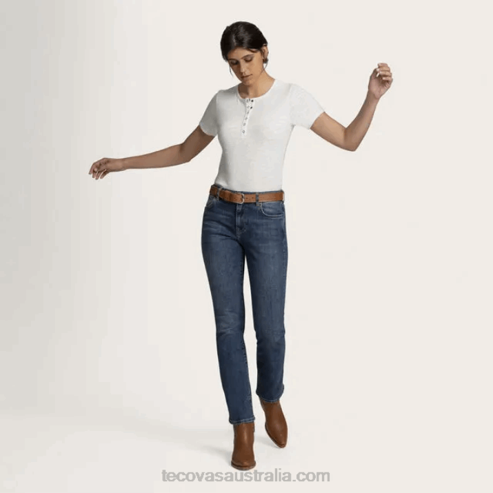 Women River Blue High-Rise Straight Jean Tecovas 62NN167