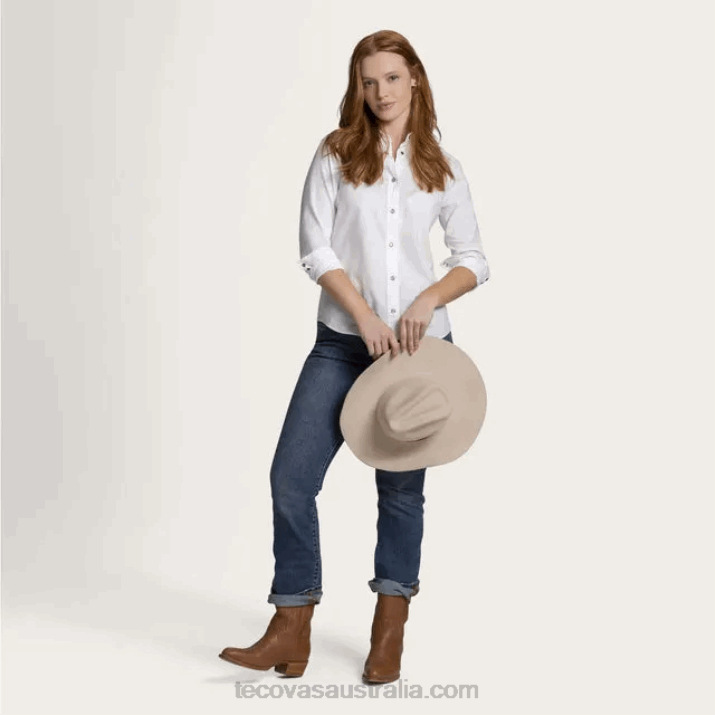 Women Bone Brushed Cotton Pearl Snap Tecovas 62NN146