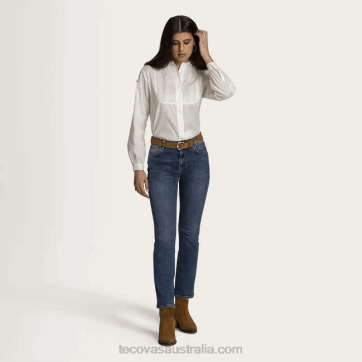 Women Bone Solid Button Down Tecovas 62NN152