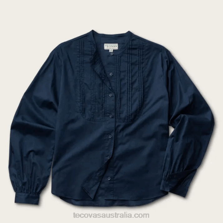 Women Indigo Solid Button Down Tecovas 62NN153