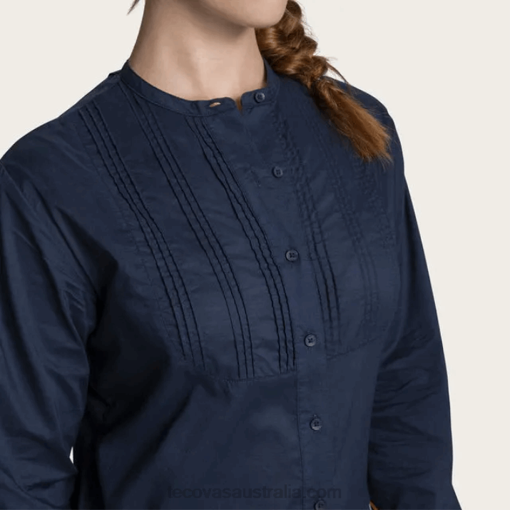 Women Indigo Solid Button Down Tecovas 62NN153