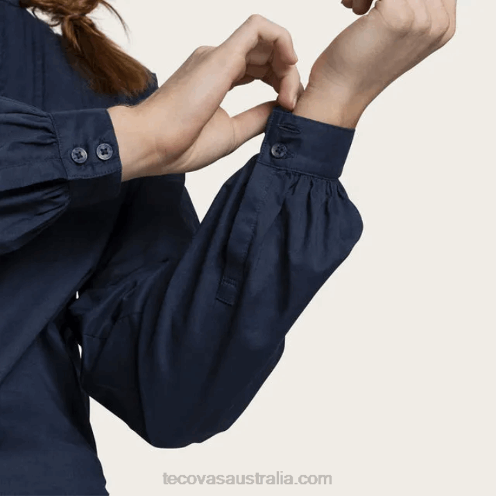 Women Indigo Solid Button Down Tecovas 62NN153