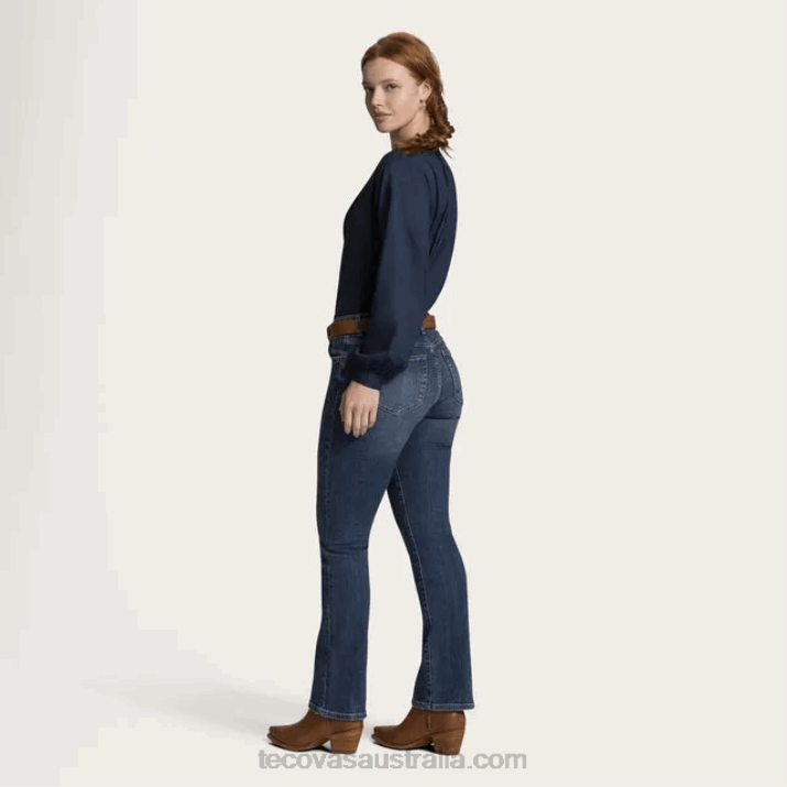 Women Indigo Solid Button Down Tecovas 62NN153